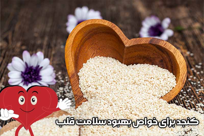 خواص و فواید کنجد(20خواص) 2 Properties of sesame for heart health
